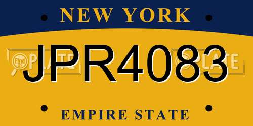 JPR4083 New York License Plate
