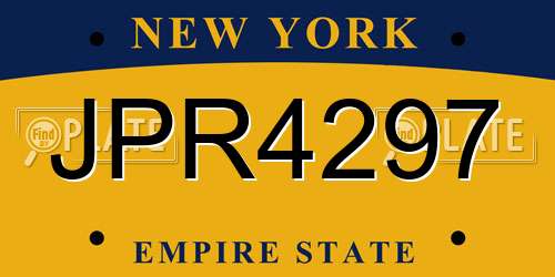 JPR4297 New York License Plate