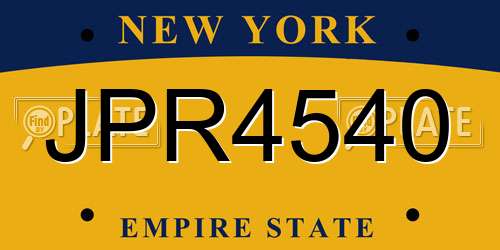 JPR4540 New York License Plate