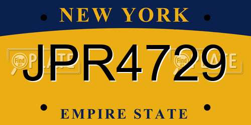 JPR4729 New York License Plate