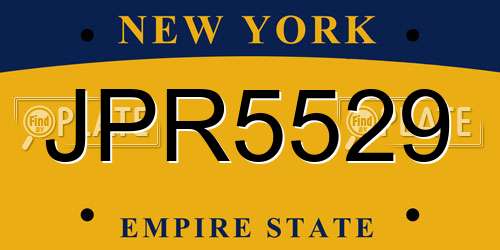 JPR5529 New York License Plate