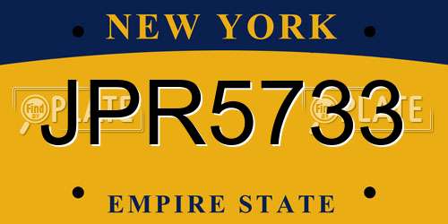 JPR5733 New York License Plate