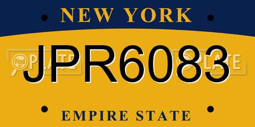 JPR6083 New York License Plate