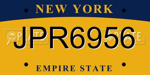 JPR6956 New York License Plate