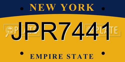 JPR7441 New York License Plate