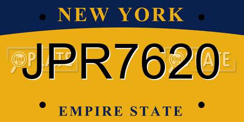 JPR7620 New York License Plate