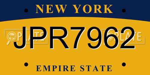 JPR7962 New York License Plate