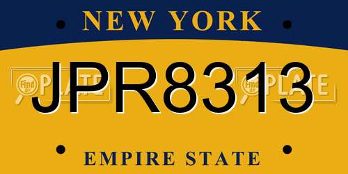 JPR8313 New York License Plate