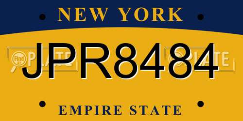 JPR8484 New York License Plate