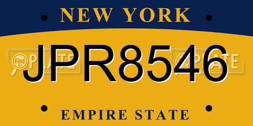 JPR8546 New York License Plate