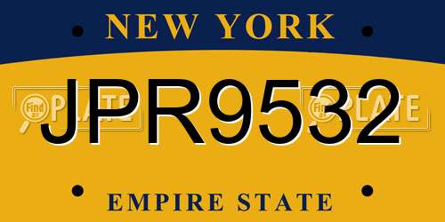 JPR9532 New York License Plate