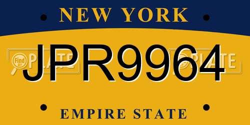 JPR9964 New York License Plate