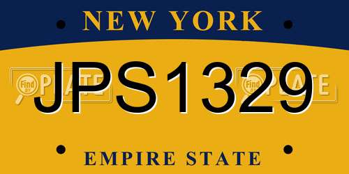 JPS1329 New York License Plate