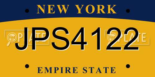 JPS4122 New York License Plate