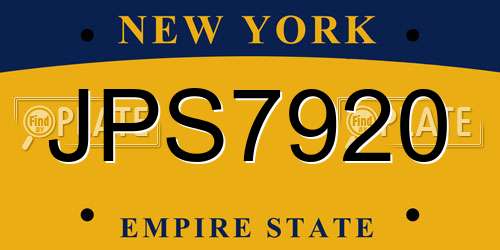JPS7920 New York License Plate