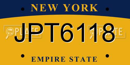JPT6118 New York License Plate