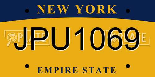 JPU1069 New York License Plate