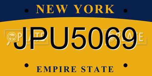 JPU5069 New York License Plate