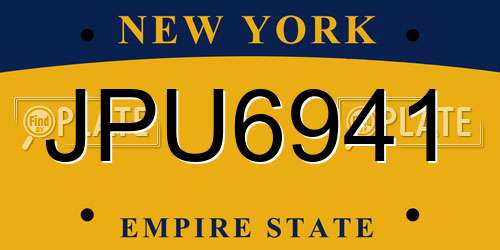 JPU6941 New York License Plate