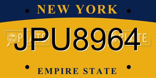JPU8964 New York License Plate