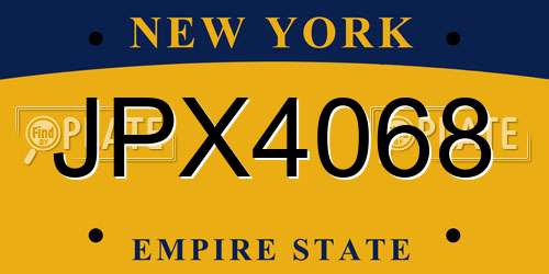 JPX4068 New York License Plate