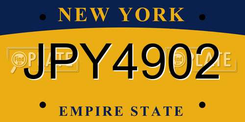 JPY4902 New York License Plate