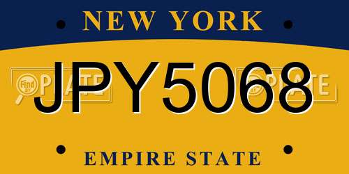 JPY5068 New York License Plate