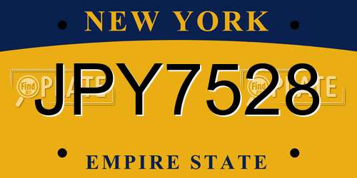 JPY7528 New York License Plate