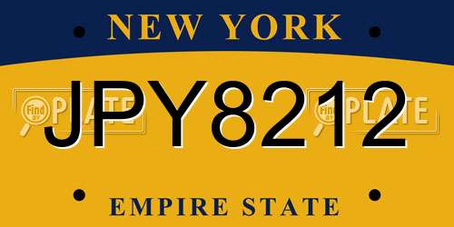 JPY8212 New York License Plate