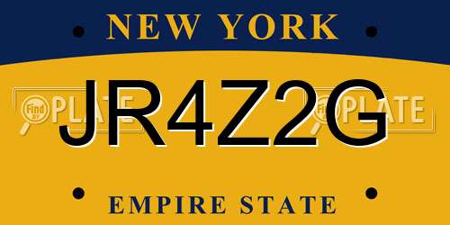 JR4Z2G New York License Plate