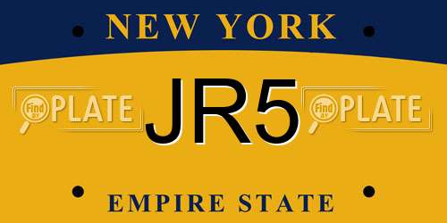 JR5 New York License Plate