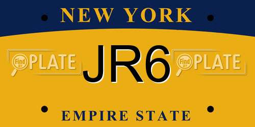JR6 New York License Plate