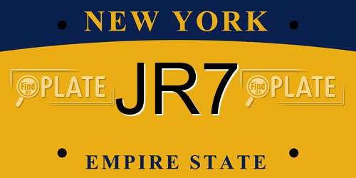 JR7 New York License Plate