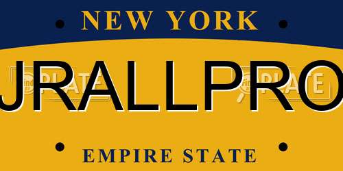 JRALLPRO New York License Plate
