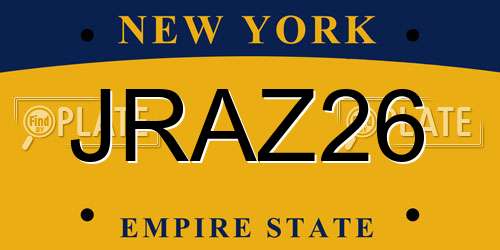 JRAZ26 New York License Plate