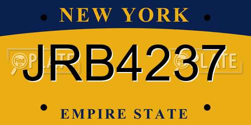 JRB4237 New York License Plate