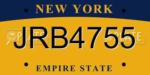 JRB4755 New York License Plate