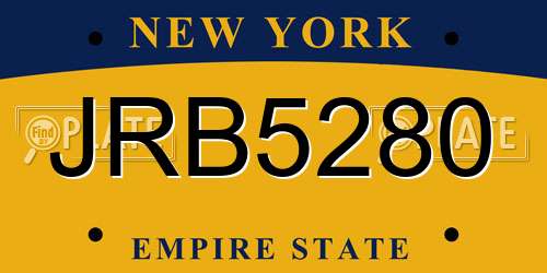 JRB5280 New York License Plate