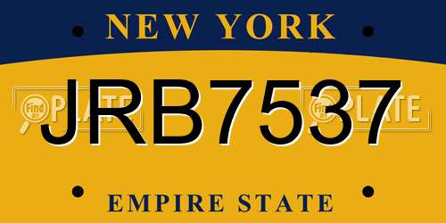 JRB7537 New York License Plate