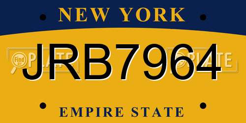JRB7964 New York License Plate