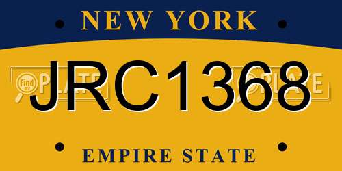 JRC1368 New York License Plate