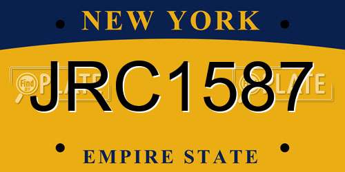 JRC1587 New York License Plate