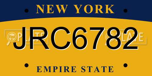 JRC6782 New York License Plate