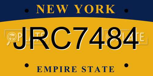 JRC7484 New York License Plate