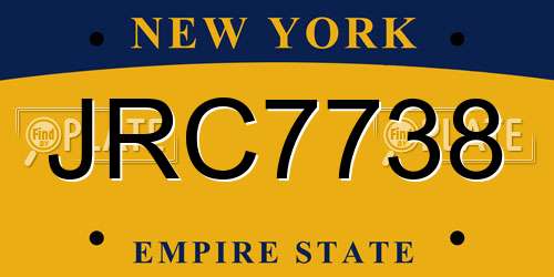 JRC7738 New York License Plate