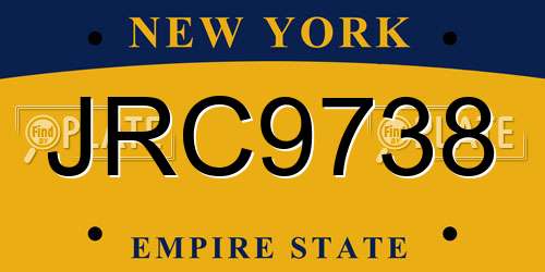 JRC9738 New York License Plate