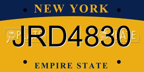 JRD4830 New York License Plate