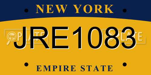 JRE1083 New York License Plate