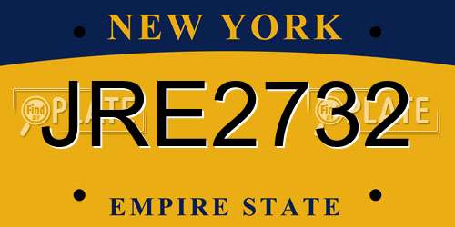 JRE2732 New York License Plate