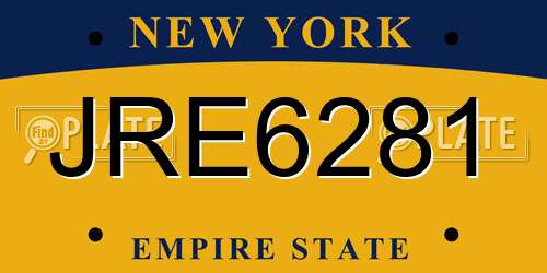 JRE6281 New York License Plate